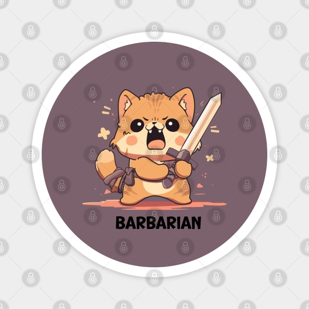 Kitten Barbarian Magnet by Myanko